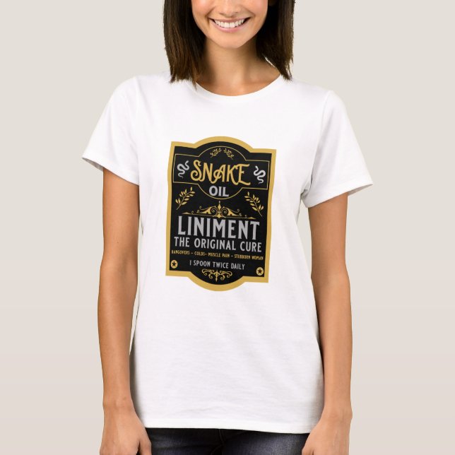 Cowboy Wild West Snake Öl T-Shirt (Vorderseite)
