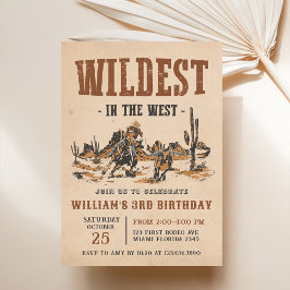 Cowboy Wildest am 3. Geburtstag im Westen Einladung
