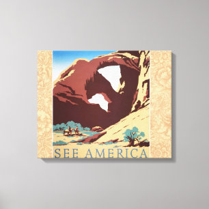 Cowboy Wüste Vintager Western Pferde Leinwanddruck