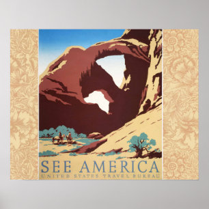 Cowboy Wüste Vintager Western Pferde Poster