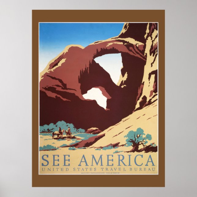 Cowboy Wüste Vintager Western Pferde Poster (Vorne)