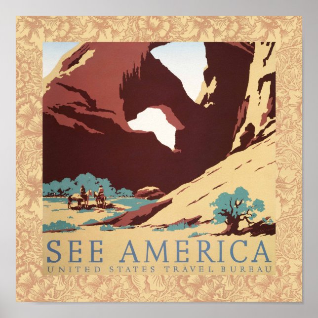 Cowboy Wüste Vintager Western Pferde Poster (Vorne)