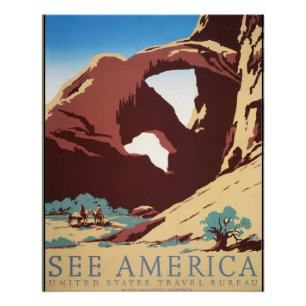 Cowboy-Wüsten-Vintage-Western-Pferde Poster