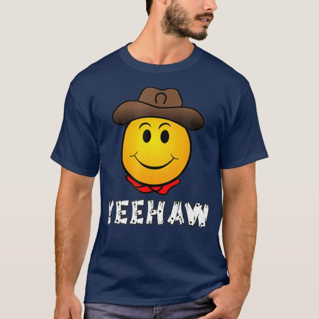 Cowboy Yeehaw Emoji T Shirt Western Rodeo T-Shirt (Vorderseite)