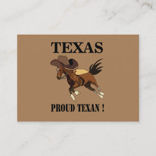 Cowboyhut Pferd Stolzer Texaner Texas Visitenkarte