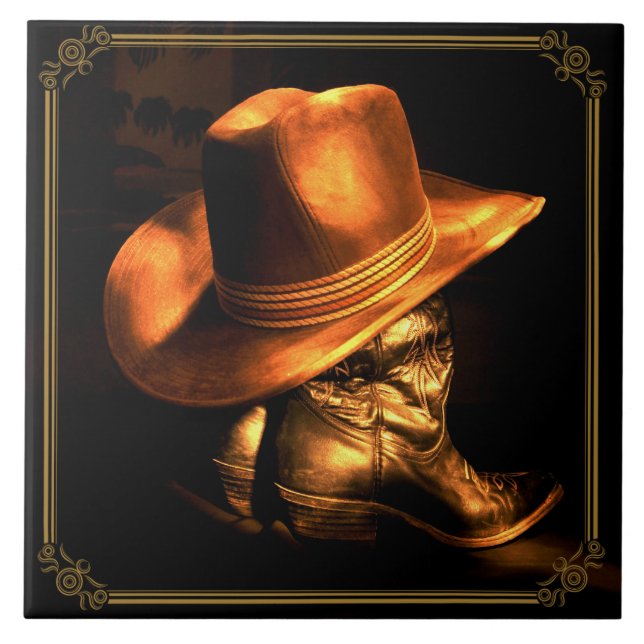 COWBOYHUT U. STIEFEL FLIESE (Vorderseite)