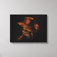 Cowboyhut und Lederstiefel rustikale Maskuline