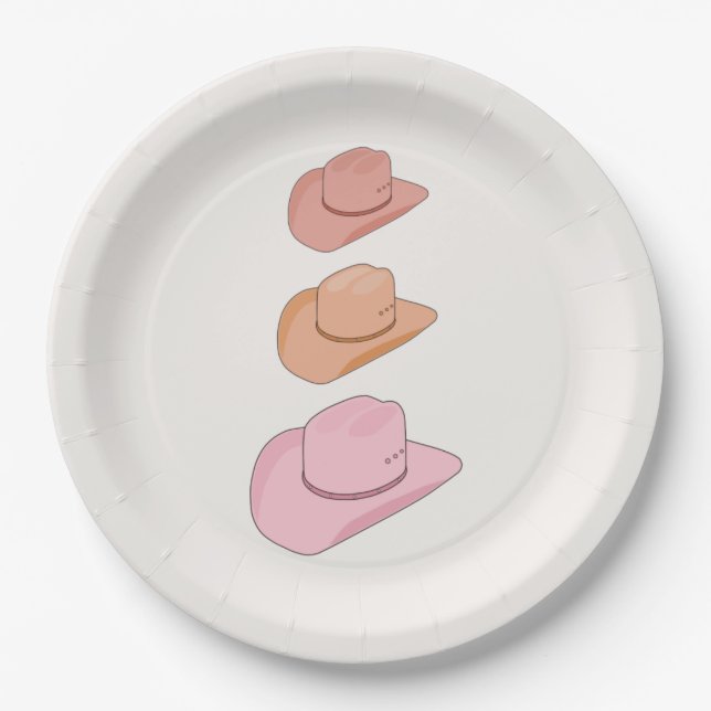Cowboyhüte Pappteller (Vorderseite)