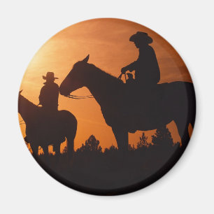 Cowboys auf Pferden Magnet