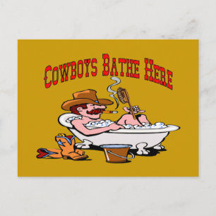 Cowboys Bathe Hier Postkarte