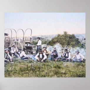 Cowboys bei Lunch, 1904 (Foto) Poster