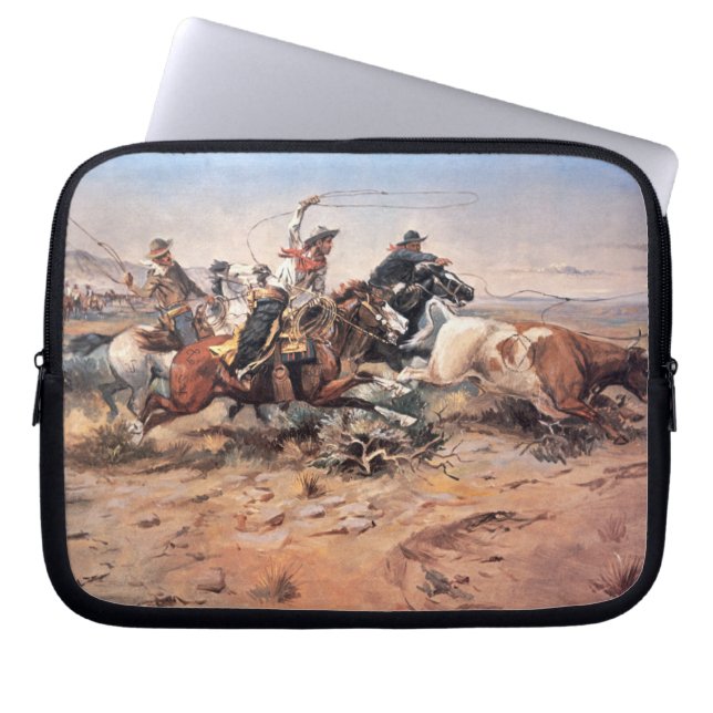 Cowboys, die einen Ochsen, 1897 (Öl, roping sind Laptopschutzhülle (Vorderseite)