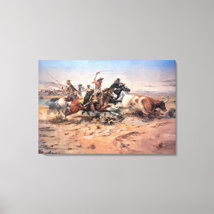 Cowboys, die einen Ochsen, 1897 (Öl, roping sind Leinwanddruck