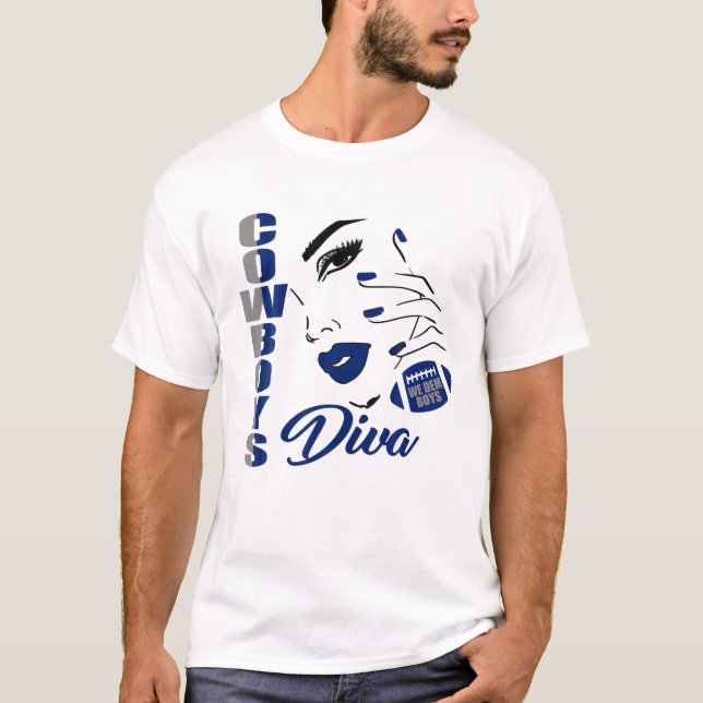 Cowboys Diva Sports Fan Team Spirit Mascot Geschen T-Shirt (Vorderseite)