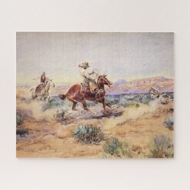Cowboys fangen einen Wolf mit einem Rope Lasso (Horizontal)