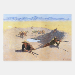 Cowboys kämpfen um die Wasserstelle Geschenkpapier Set