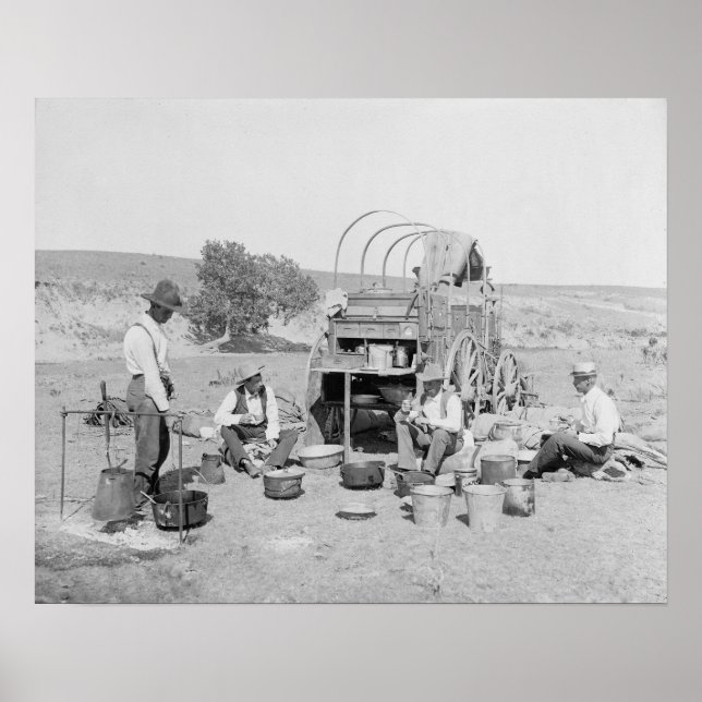 Cowboys machen Camp, 1901. Vintages Foto Poster (Vorne)