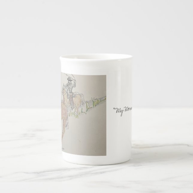 Cowboys morning cup Kaffee Bassie Prozellantasse (Vorderseite)