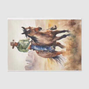 Cowboy's Reise in Watercolor Decoupage Paper Seidenpapier