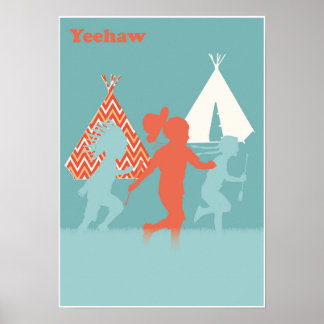 Cowboys und Amerikanische Ureinwohner Art Print Po Poster