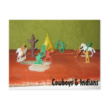 Cowboys und Amerikanische Ureinwohner Postcard