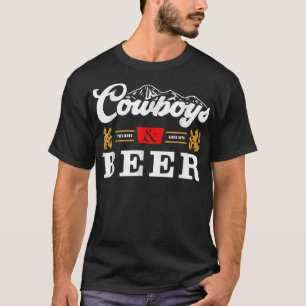 Cowboys Und Bier Vintage Stimmung Western Trinken T-Shirt