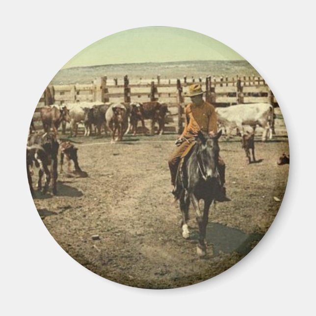 Cowboys und Kühe Magnet (Vorne)