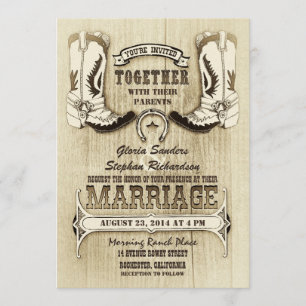 Cowboyschuhe Western Hochzeitseinladungen Einladung