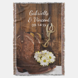 Cowboystiefel, Daisies Horse Bit Country Wedding Decke