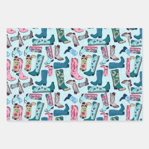 Cowboystiefel Geschenkpapier Set