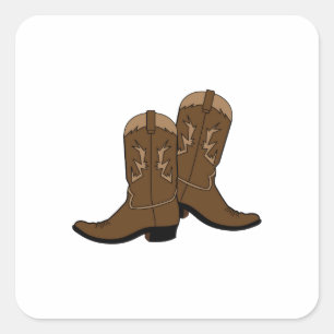 Cowboystiefel Quadratischer Aufkleber