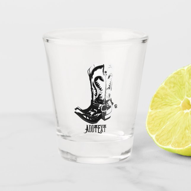 Cowboystiefel Schnapsglas (Vorderseite)