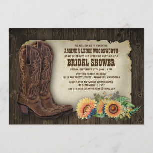 Cowboystiefel-Sonnenblume-Brautparty-Einladungen Einladung