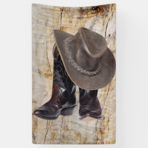 Cowboystiefel und Hut Banner