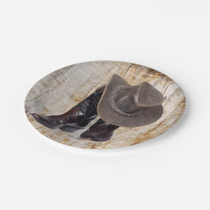 Cowboystiefel und Hut Pappteller