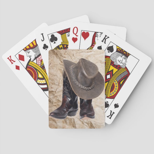 Cowboystiefel und Hut Spielkarten (Rückseite)