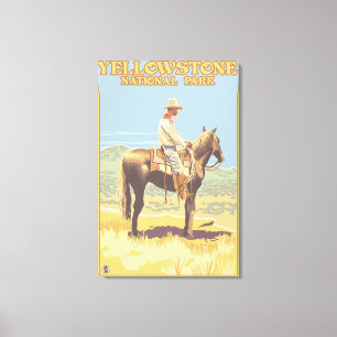 Cowboyzu Pferd - Yellowstone-Staatsangehöriger Leinwanddruck