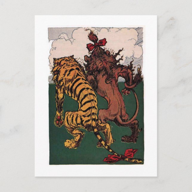 Cowerdly Lion und Tiger Postkarte (Vorderseite)