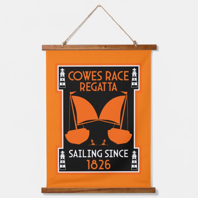 Cowes Isle of Wight Yacht Regatta Wandteppich Mit Holzrahmen (Vorderseite)