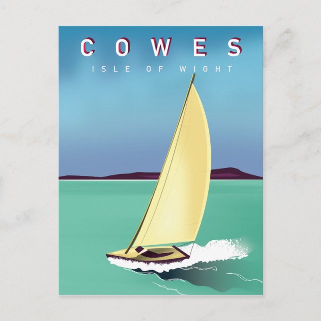 Cowes ist eine Art Reiseplakat. Postkarte (Vorderseite)