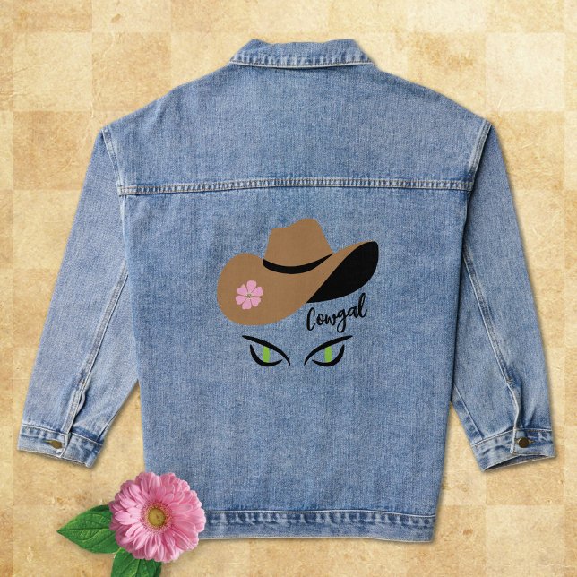 Cowgal Hat Cat Eyes Denim Jacket Jeansjacke (Von Creator hochgeladen)
