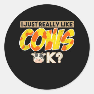 Cowgift Farmer Animal   Lover Farmer Cow Runder Aufkleber