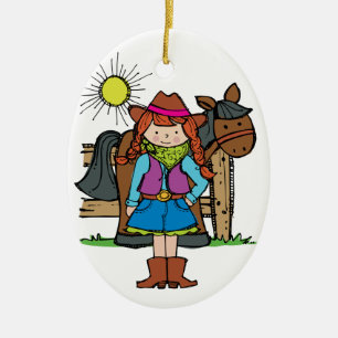 Cowgirl3 Keramikornament