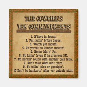 Cowgirl 10 Gebote Magnet