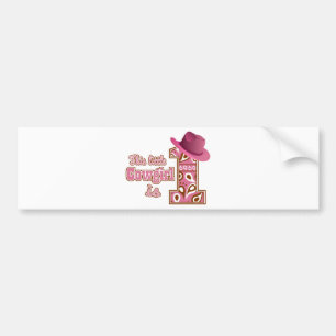 Cowgirl 1. Geburtstag Autoaufkleber