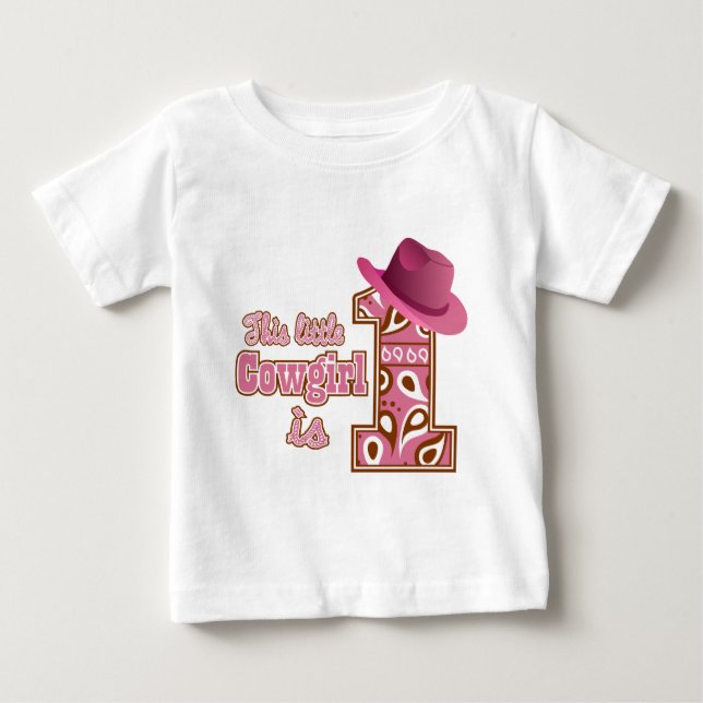 Cowgirl 1. Geburtstag Baby T-shirt (Vorderseite)