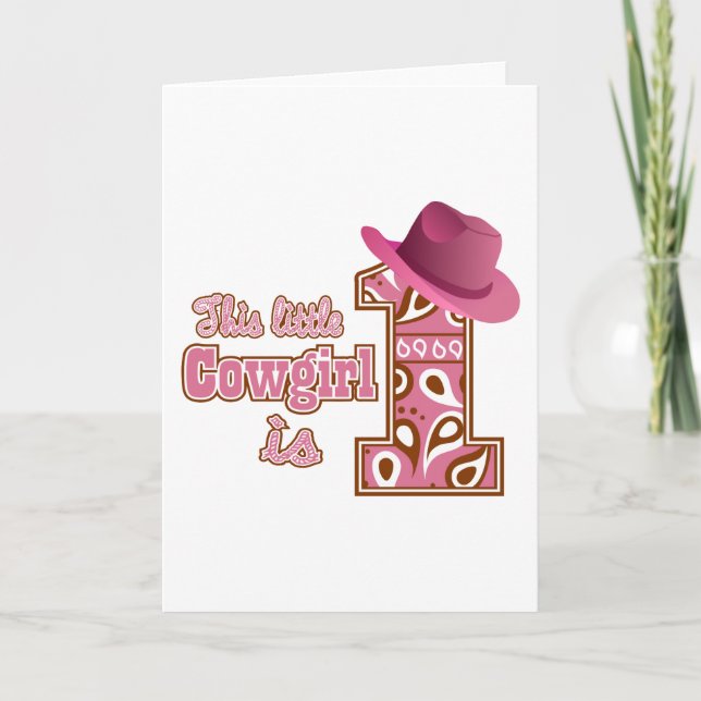 Cowgirl 1. Geburtstag Karte (Vorderseite)