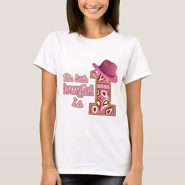Cowgirl 1. Geburtstag T-Shirt (Vorderseite)