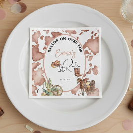 Cowgirl 1 Rodeo Cowprint Geburtstag Serviette