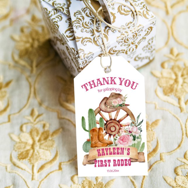Cowgirl 1. Rodeo Pferde Farm Party Vielen Dank Geschenkanhänger (Von Creator hochgeladen)